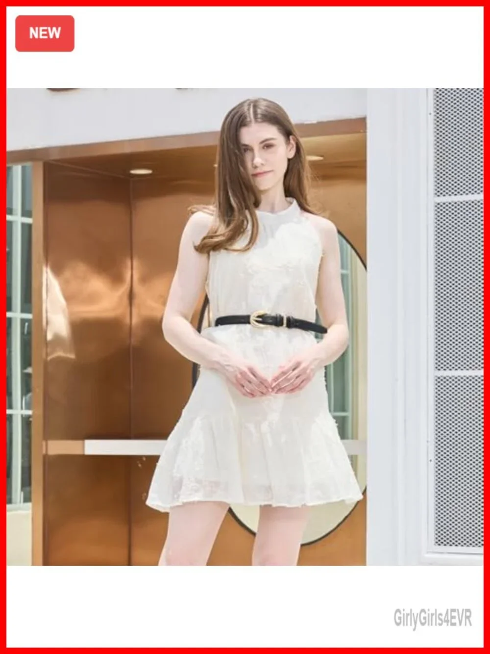 Women's Skinny Faux Leather Belt with Gold Buckle for Jeans & Dresses